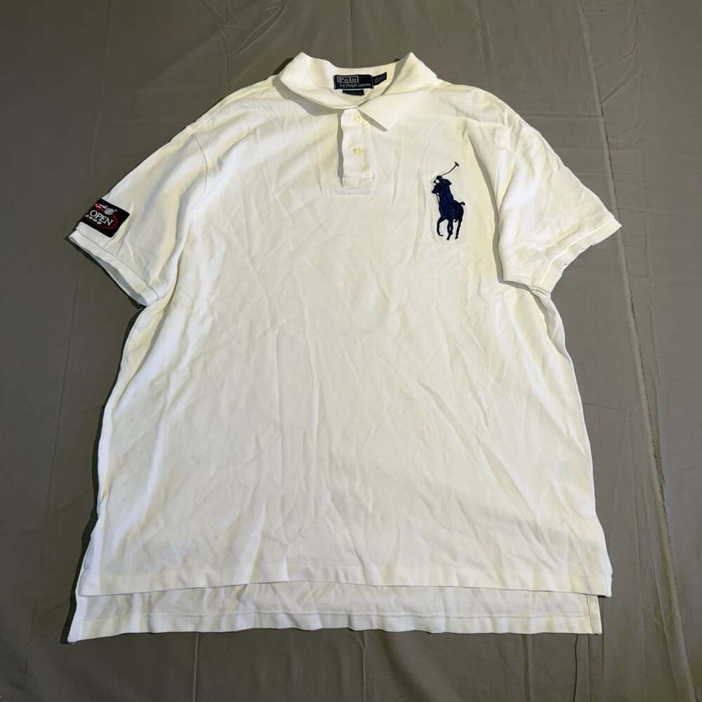 Polo Ralph Lauren Polo Shirt XXL White US Open 2006 Big Pony Custom Fit